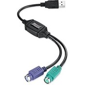 Resim Perixx PERIPRO-401 PS2 USB adaptörü – PS2 arayüzlü klavye ve fare için – KVM Switch PS2 portunu destekler – entegre USB-IC 