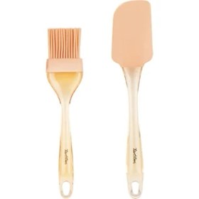 Resim Tantitoni Somon Renkli Silikon Spatula ve Fırça Seti 