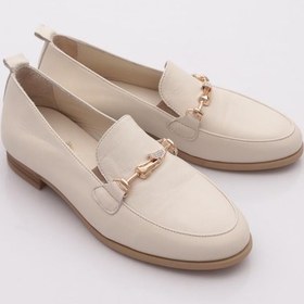 Resim Mammamia D24ya-3470 Kadın Deri Loafer Ayakkabı Kemik Pen-crema 