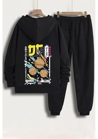 Resim Uyguntarz Unisex Tokoyaki Baskılı Eşofman Takımı Siyah 