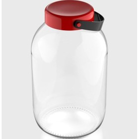 Resim Renga Macro 5000 Ml Kırmızı Kapaklı Cam Kavanoz 131017 Kırmızı 