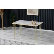 Resim Demontepark 70 x 120 cm Masa Mutfak Masası Yemek Masası Çalışma Masası Beyaz 