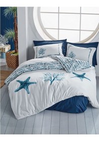 Resim Cotton Box Maritime Ranforce Nevresim Takımı Tek Kişilik Star Lacivert Diğer 