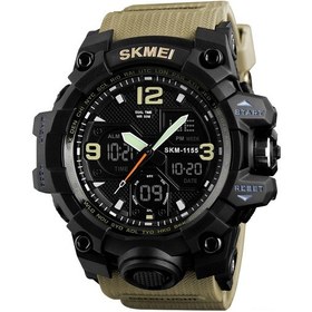 Resim Wezone Skmeı Erkek Spor Saati 5atm Su Geçirmez Kaha Renkli Çift Zamanlı Tarih Gösterici Işıklı Kuvars+dijital Çift Motor Çok Renkli 