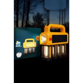 Resim Büro Ev Ofis Yazlık Kamp Keyfi Için Solar Enerjili Taşınır Projektör Işıldak 