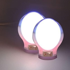 Resim Ufo Led Gece Lambası 0,5W Tasarruflu Işıklı Fişli Düğmeli 2 Adet (Beyaz) 