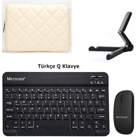 Resim Microcase Vorcom S12 10.1 İnch Tablet İçin Çanta+türkçe Bluetooth Klavye+mouse+tablet Standı-al8124 Omuz Çantası 