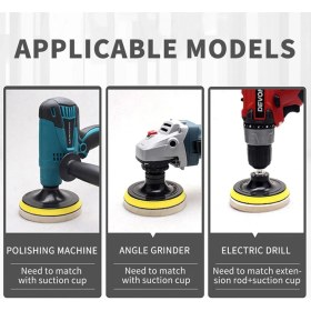 Resim Depolife Polisaj Makinesi Yün Keçe Cırt Taban Matkap Bağlama Pedi Cam Metal Çelik Far Parlatma Polisaj Seti 