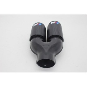 Resim Akrapoviç Çiftli Karbon Egzoz Ucu M Logolu 2x76 Parlak Sağ 