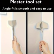 Resim 2 Adet Metal Mala Seti - İç ve Dış Köşeler için, Çimento ve Alçıpan Boyası Düzleştirme, Güç Gerektirmez - Dayanıklı Temizleme ve Düzenleme Araçları, Çimento Fırçası Aracı, Düzenleme Aleti, Temizleme Aleti 