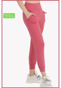Resim Kadın Curve Eşofman Alt Gül Kurusu Jogger Dalgıç Kumaş Yüksek Bel Çift Cepli Joggers 1061 GÜL KURUSU 
