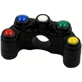 Resim Hightower Alaşımlı 5 Düğmeli Motosiklet Anahtar Paneli 7/8" 22mm 15a 220w Çok Renk Seçeneği 