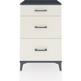 Resim Dienni Hyperion Komodin 3 Çekmeceli 60X44X96 Antrasit-Aytaşı 