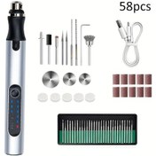 Resim Honeybeeshop 58 Adet Mini Kablosuz Döner Alet Taşınabilir Kablosuz Usb Şarj Edilebilir 380mah Pil Oyma Parlatma Gravür 