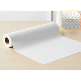 Resim ALMITAL 48 cm x 5 Metre Beyaz Kabartma Nokta Desenli Çekmece İçi Kaydırmaz Halı , çekmece halısı 