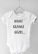 Resim Limon Bebek Beyaz Hayat Gezince Güzel Kısa Kol Çıtçıtlı Body 