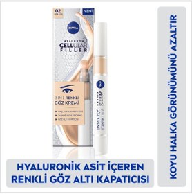 Resim Nivea Hyaluron Cellular Filler 3 in 1 Renkli Göz Kremi 02 Orta Ton 4 ML 