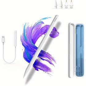 Resim Apple Pencil 2. Nesil - iPad Pro 11"/12.9", iPad Mini 5/6/7, iPad Air 3/4/5/6, iPad 10/9/8/7/6 ile Uyumlu - Manyetik Kablosuz Şarjlı Stylus Kalem, Avuç İçi Reddetme ve Eğim Sensörü, (2018-2024) Modelleri ile Uyumlu 