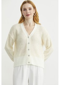 Resim Payet Detaylı Yünlü Triko Hırka - Kemik Kemik 