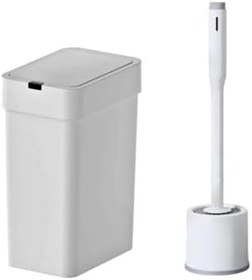 Resim Sensörlü Otomatik Slim Çöp Kovası 9 Lt+ Deterjan Hazneli Silikon Klozet Fırçası 
