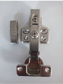 Resim Yavaş Kapanan Dolap Kapak Menteşesi Düz Pistonlu, Hidrolik 2 Adet Vida Dahil Krom 