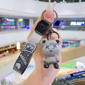 Resim Silver1 Zarif Anti-Kayıp Araba Anahtarlık Okul Çantası Çekicilik Bebek Yaratıcı Erkek ve Kadın Çift Yıldız Ayı Anahtarlık (Yurt Dışından) 