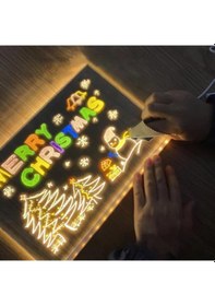 Resim Led Aydınlatmalı Yazı Ve Çizim Tahtası - Büyük Boy 30x20 Cm Çok Renkli 