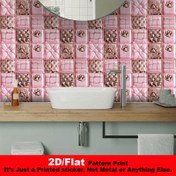 Resim 5 Adet 2D Düz PVC Duvar Çıkartması - 40,01cm x 40,01cm. Vintage Izgara Desenli Gül Altın Ayak İzi Tasarımı, Mutfak Duvarları ve Mekan Kişiselleştirme için Mükemmel. Dolaplar, Yemek Masaları, Oturma Odaları, Yatak Odaları, Banyolar, Ofisler ve Spor Salonları için Uygun. Şömine Arkası, Banyo ve Daha Fazlası İçin Dekorasyon, 2D Düz 