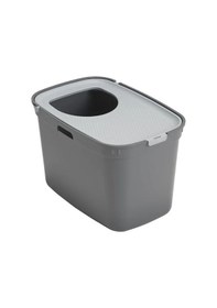 Resim Kapalı Kedi Tuvaleti, 59 Cm Gri/koyu Gri Renk Seçeneği Açık Ahşap 