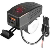 Resim Besthome1 Motosiklet Usb Şarj Cihazı, Pd+qc3.0, 2 Portlu, Led Voltaj, 12/24v, 22-25mm Montaj 