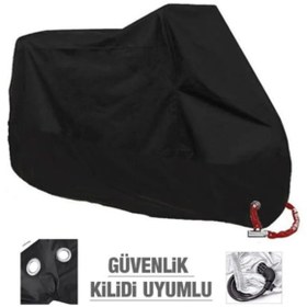 Resim AutoEN SUZUKİ V-STROM800DE DAYANIKLI KİLİT UYUMLU SU GEÇİRMEZ MOTOSİKLET BRANDASI-SİYAH 