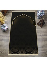 Resim Dijital Baskılı, Yıkanabilir, Yumuşak Dokulu Çocuk Ve Yetişkin Seccade S-dot-sn-032 Siyah 