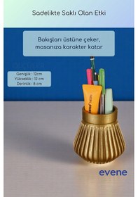 Resim Kalemlik Masa Kalemliği Organizer Kalemlik Altın Renk Model 83 Çok Renkli 