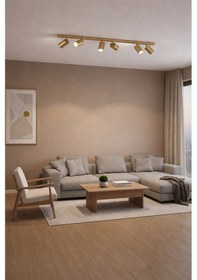 Resim 6 Lı Gu10 Led Tavan Spot Mat Altın Gold Eskitme Hareketli Başlık Siyah 