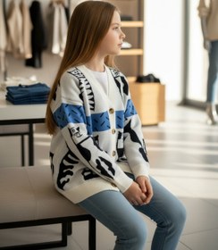 Resim Minimoda Kids Kız çocuk kedi baskılı hırka 