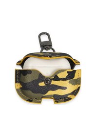 Resim Newface Apple Uyumlu AirPods Pro 2 2.nesil Çanta Kamuflaj Deri Kılıf - Sarı 