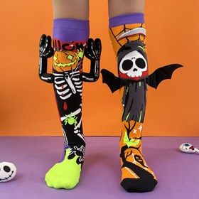 Resim Çocuklar için 3D süs kanat ve el detaylı diz üstü örgü Halloween çekmece, parti kostümü eşleştirimi, şekerlemede hediye olarak uygun., Cadılar Bayramı Şekeri 