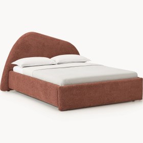 Resim Giuletta Çift Kişilik Karyola Kızıl Kahve Bukle - 150x200 cm 