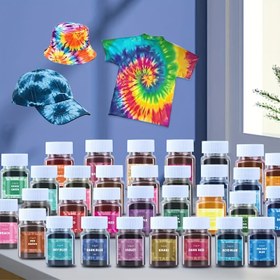 Resim Her biri 30 ml'den 34 Canlı Bağlama Boyası Tozu - Tekstiller, Giysiler ve El Yapımı Projeler için Çok Amaçlı Kumaş Boyası - Cadılar Bayramı, Noel ve Karnaval Projesleri İçin Mükemmel 