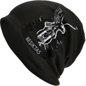 Resim 1 adet Besiktas Istanbul Turkiye Erkek ve Kadınlar için Skullies ve Beanies, Esnek Karışım, Sokak Stili Örgü Kayak Şapkası, Sonbahar İlkbahar, Bonnet Şapkası 