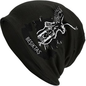 Resim 1 adet Besiktas Istanbul Turkiye Erkek ve Kadınlar için Skullies ve Beanies, Esnek Karışım, Sokak Stili Örgü Kayak Şapkası, Sonbahar İlkbahar, Bonnet Şapkası 