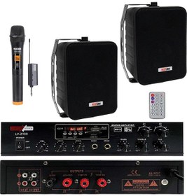Resim Lastvoice Black Large Plus Paket-1 Hoparlör ve Anfi Anons Ses Sistemi Seti 