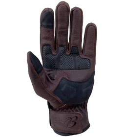 Resim The Biker Jeans Hammer Brown Korumalı Motosiklet Deri Eldiveni 