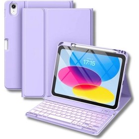 Resim Apple Uyumlu iPad 11. Nesil A16 Çipli 2024 2025 Klavyeli Tablet Kılıfı Klavye + Stand 