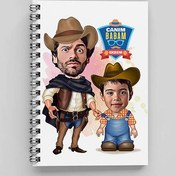 Resim Kovboy Baba ve Oğlu Karikatürlü Defter 