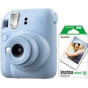 Resim Instax Mini 12 Mavi Fotoğraf Makinesi Ve 10'lu Mini Film Fujifilm