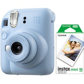 Resim Instax Mini 12 Mavi Fotoğraf Makinesi Ve 10'lu Mini Film 