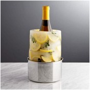 Resim Crate & Barrel Buz Kalıbı ve Şarap Şişesi Soğutucu, Paslanmaz Çelik Bardak Altlıklı 