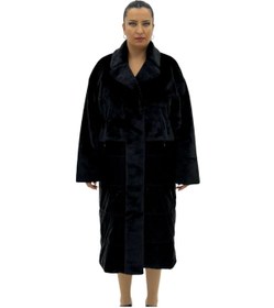 Resim Darkmen Büyük Beden Kürklü Düğmeli Şişme Uzun Oversize Kadın Kaban 