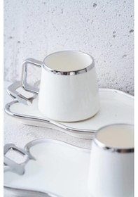 Resim Acar Wisper Silver 2 Kişilik Kahve Fincan Takımı Kaı-07645 Gümüş-gri 